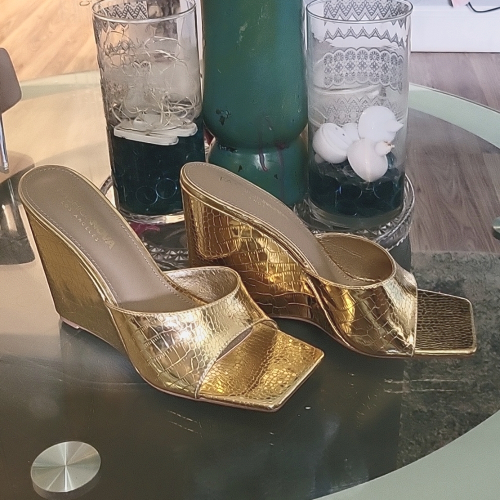 Gold sandals size 9